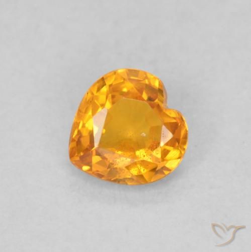 0.40ct طبيعي برتقالى كثيف زفير, قلب, قليلا جدا