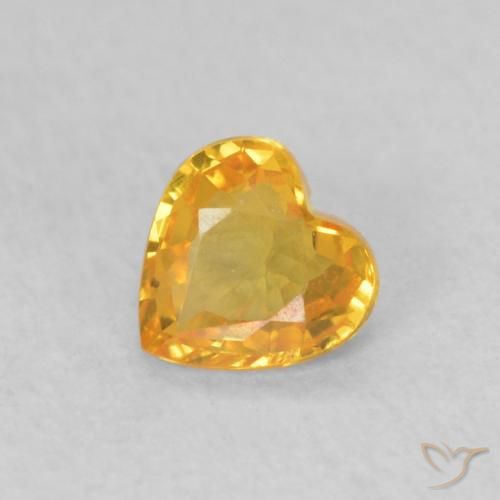 0.41ct طبيعي ذهبى-برتقالى زفير, قلب, قليلا جدا