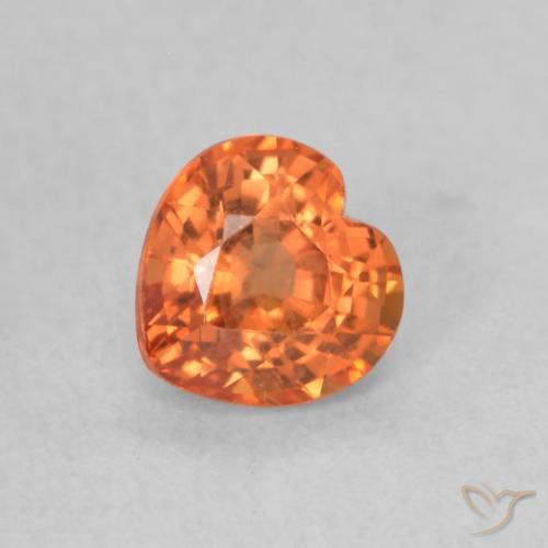 0.53ct طبيعي برتقالى نارى زفير, قلب, قليلا جدا