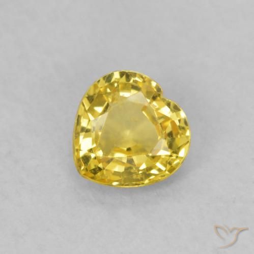 0.39ct طبيعي أصفر توسكانا زفير, قلب, قليلا جدا