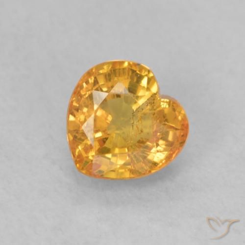 0.54ct طبيعي برتقالي زاهى زفير, قلب, قليلا جدا
