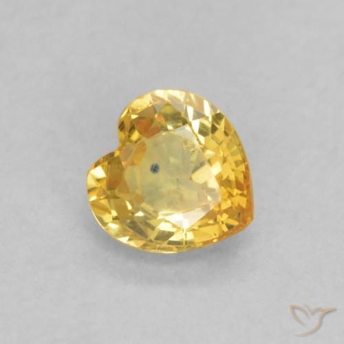 0.49ct طبيعي ذهبي زفير, قلب, قليلا جدا
