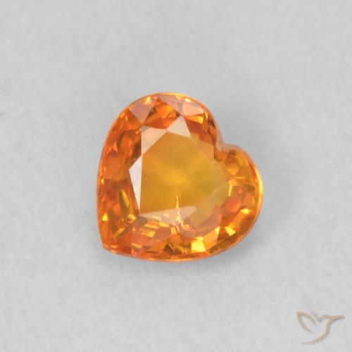 0.42ct طبيعي برتقالي زاهى زفير, قلب, قليلا جدا