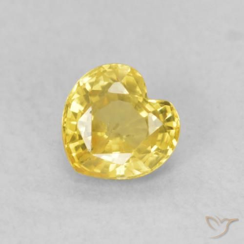 0.49ct طبيعي أصفر متوسط زفير, قلب, قليلا جدا