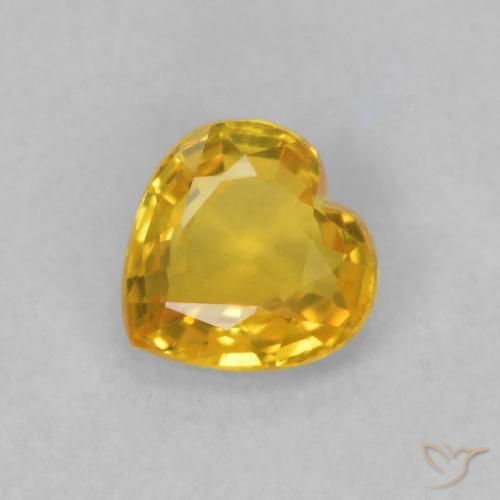 0.48ct طبيعي ذهبي زفير, قلب, VVS-VS