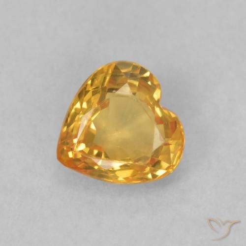 0.46ct طبيعي ذهبى-برتقالى زفير, قلب, VVS-VS