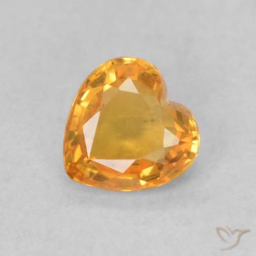 0.45ct طبيعي برتقالى مشمشى زفير, قلب, VVS-VS