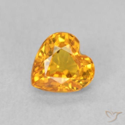 0.55ct طبيعي برتقالى مشمشى زفير, قلب, VVS-VS