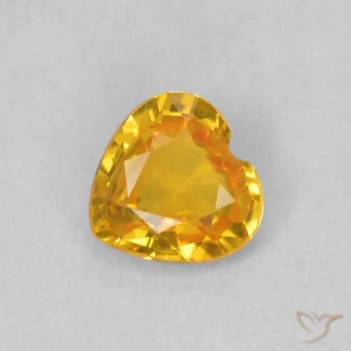 0.39ct طبيعي ذهبى لامع زفير, قلب, VVS-VS
