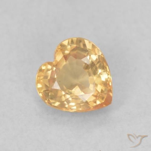 0.44ct طبيعي ذهبي زفير, قلب, VVS-VS