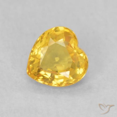 0.44ct طبيعي ذهبى متوسط زفير, قلب, VVS-VS