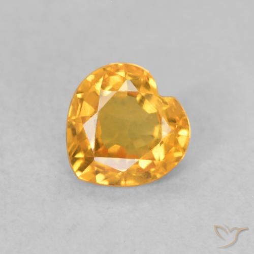 0.40ct طبيعي ذهبى-برتقالى زفير, قلب, VVS-VS