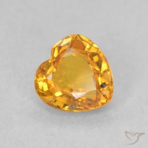 0.51ct طبيعي ذهبى-برتقالى داكن زفير, قلب, VVS-VS