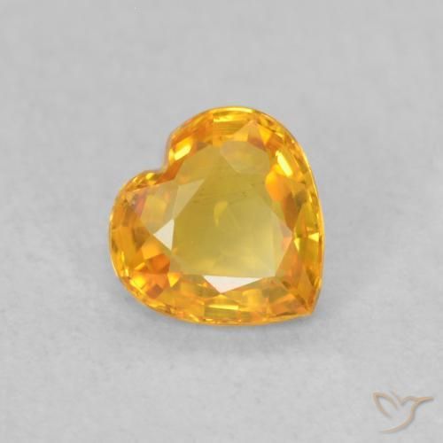 0.40ct طبيعي ذهبى-برتقالى زفير, قلب, VVS-VS