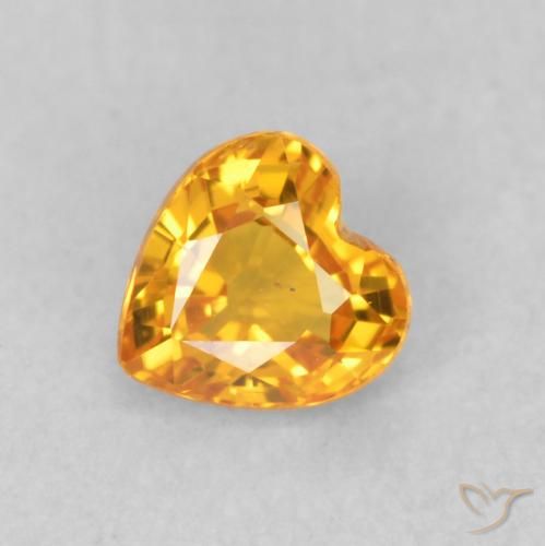 0.48ct طبيعي ذهبى-برتقالى زفير, قلب, قليلا جدا