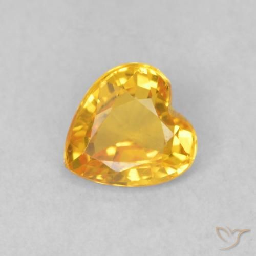 0.43ct طبيعي برتقالى ذهبة زفير, قلب, قليلا جدا
