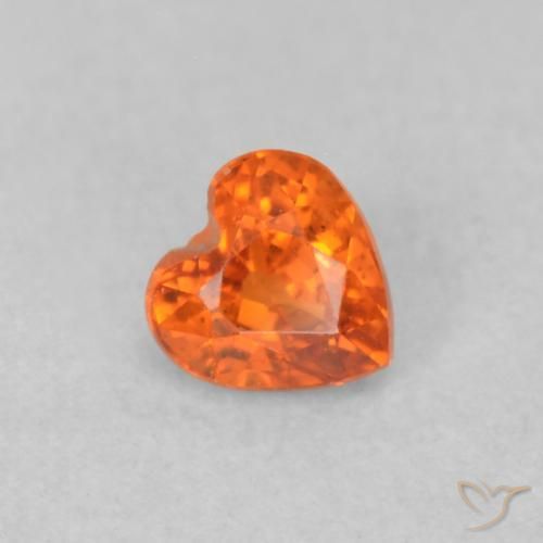 0.36ct طبيعي برتقالى كهرمانى زفير, قلب, قليلا جدا