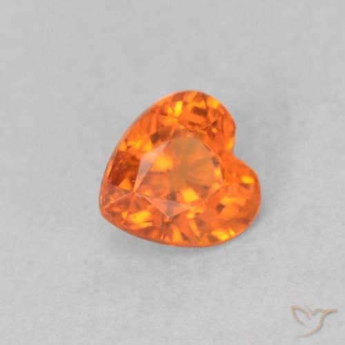 0.39ct طبيعي برتقالى نارى زفير, قلب, قليلا جدا