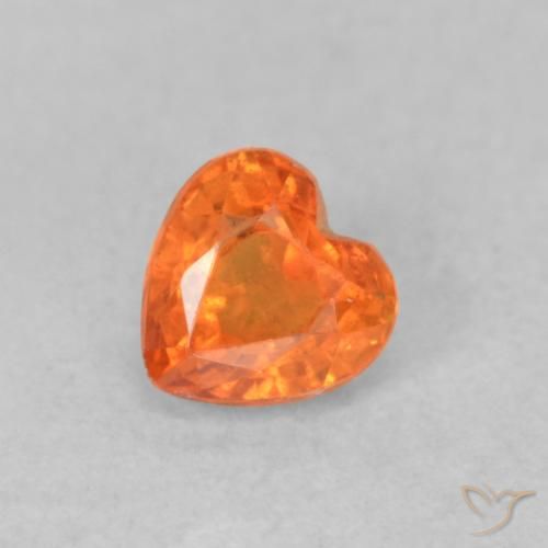 0.42ct طبيعي برتقالي زاهى زفير, قلب, قليلا جدا