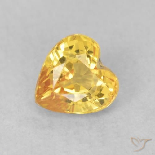 0.62ct طبيعي ذهبي زفير, قلب, قليلا جدا