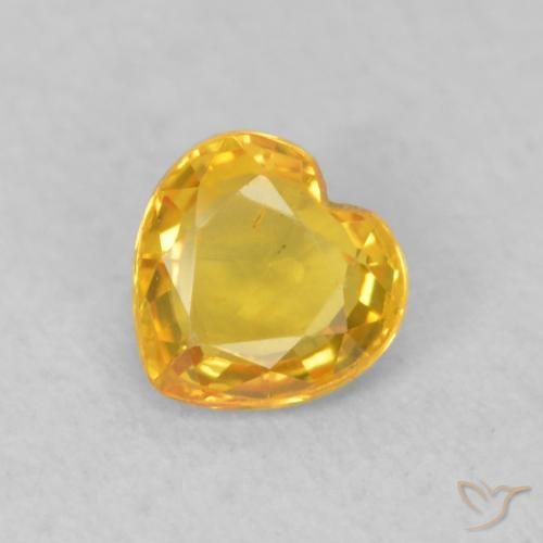 0.46ct طبيعي برتقالى-ذهبى زفير, قلب, قليلا جدا