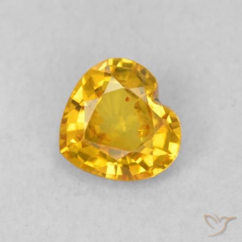 0.41ct طبيعي ذهبي زفير, قلب, قليلا جدا