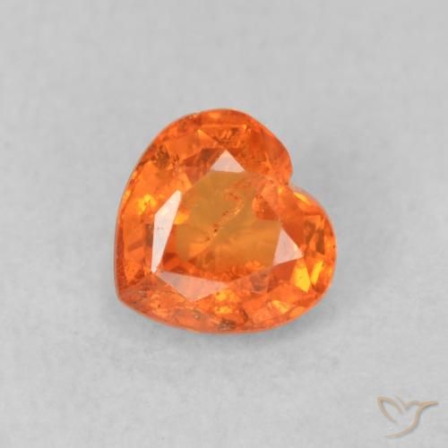 0.48ct طبيعي برتقالى نارى زفير, قلب, قليلا جدا