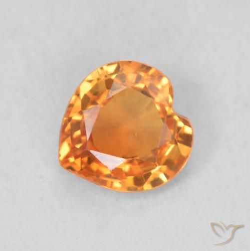 0.40ct طبيعي برتقالى متوسط زفير, قلب, VVS-VS