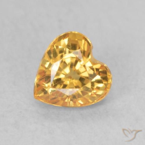0.53ct طبيعي ذهبى-برتقالى زفير, قلب, VVS-VS