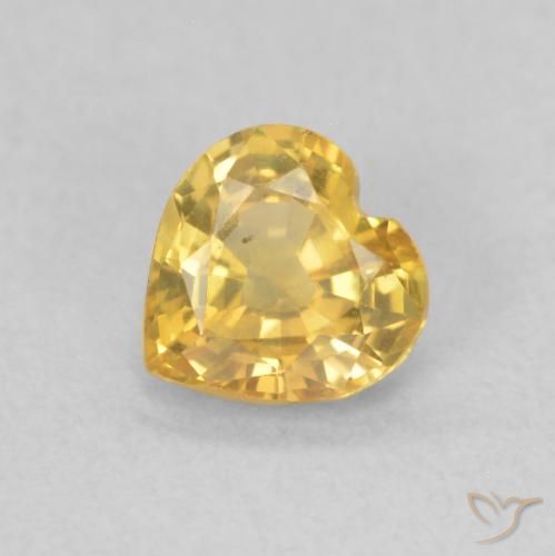 0.39ct طبيعي ذهبي زفير, قلب, قليلا جدا
