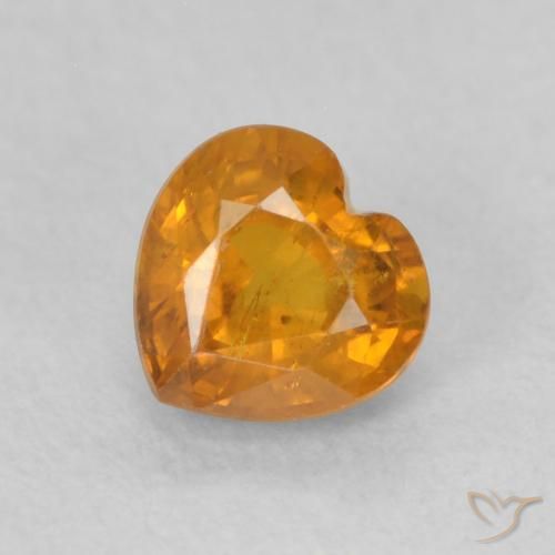 0.54ct طبيعي ذهبى-برتقالى غامق زفير, قلب, قليلا جدا