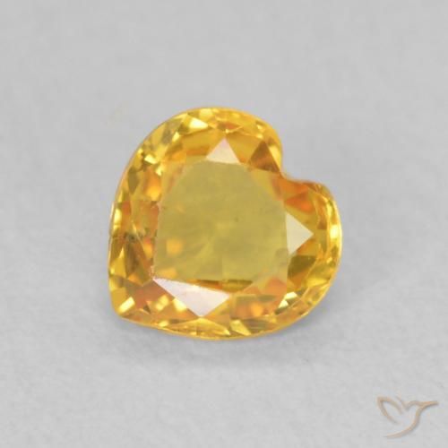 0.38ct طبيعي ذهبي زفير, قلب, قليلا جدا
