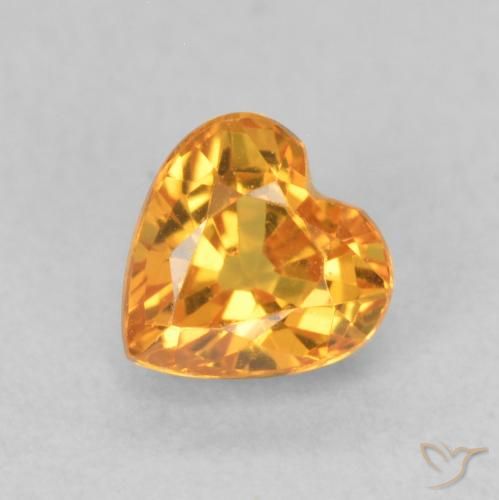 0.61ct طبيعي ذهب زفير, قلب, قليلا جدا
