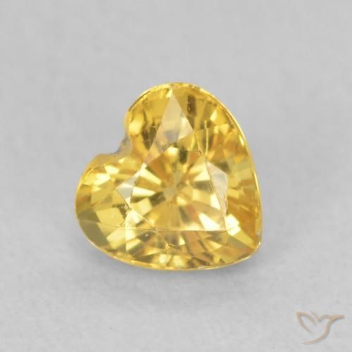 0.52ct طبيعي ذهبى متوسط زفير, قلب, قليلا جدا