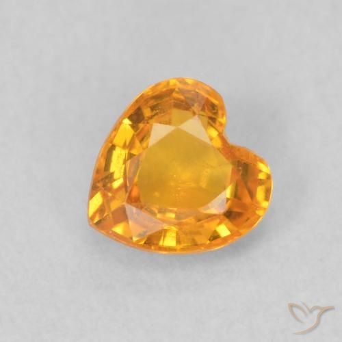0.42ct طبيعي ذهب زفير, قلب, قليلا جدا