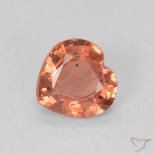 0.36ct طبيعي أحمر برتقالي زفير, قلب, قليلا جدا