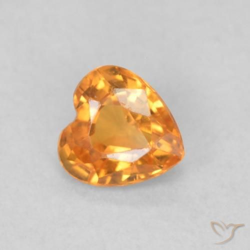 0.35ct طبيعي برتقالى متوسط زفير, قلب, قليلا جدا