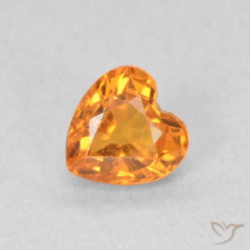 0.38ct طبيعي برتقالى مشمشى زفير, قلب, قليلا جدا
