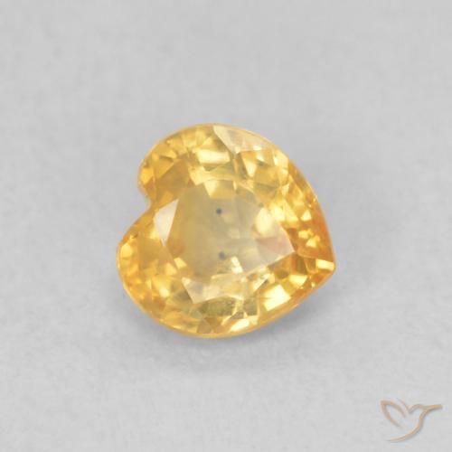 0.44ct طبيعي ذهبى لامع زفير, قلب, قليلا جدا