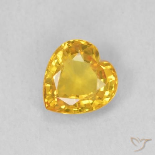 0.43ct طبيعي ذهبي زفير, قلب, قليلا جدا