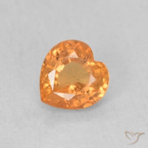 0.48ct طبيعي برتقالي زاهى زفير, قلب, قليلا جدا