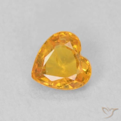 0.48ct طبيعي برتقالى مشمشى زفير, قلب, قليلا جدا