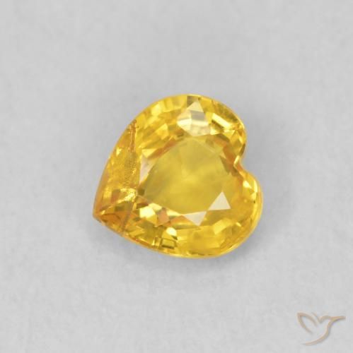 0.41ct طبيعي ذهبي زفير, قلب, قليلا جدا