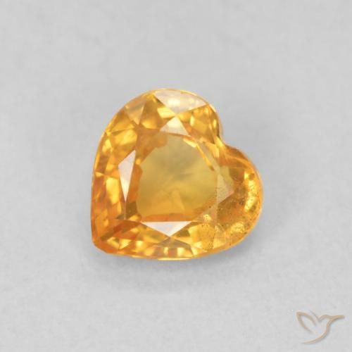 0.47ct طبيعي ذهبى-برتقالى زفير, قلب, قليلا جدا