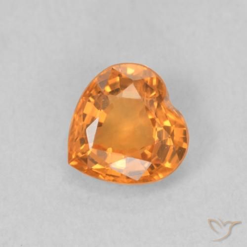0.46ct طبيعي برتقالى متوسط زفير, قلب, VVS-VS