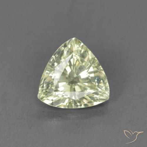 0.66ct طبيعي أخضر ليمونى باهت زفير, مثلثى, قليلا جدا