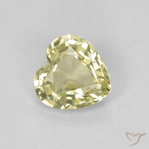 0.72ct طبيعي أصفر مخضر فاتح زفير, قلب, VVS-VS