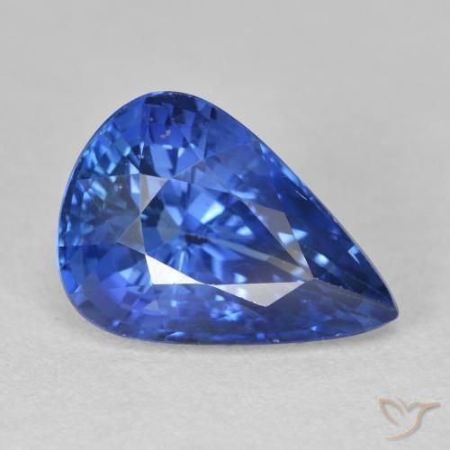 4.59ct طبيعي أزرق داكن متوسط زفير, شكل الكمثرى, قليلا جدا