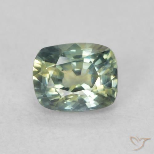 0.64ct طبيعي أخضر أزرق زفير, وسادة, قليلا جدا