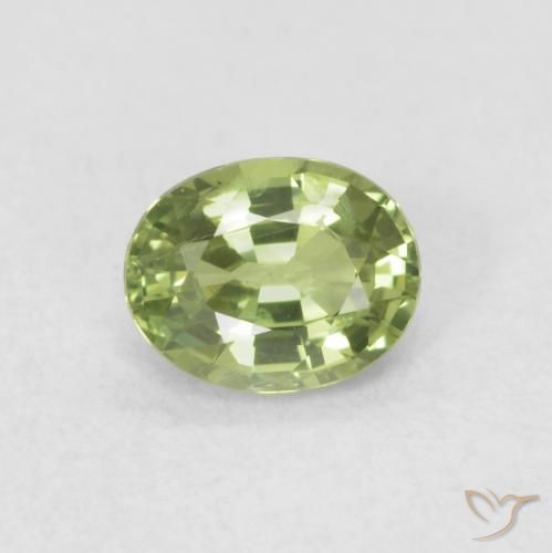 0.46ct طبيعي أخضر دافئ زفير, بيضوي, VVS-VS